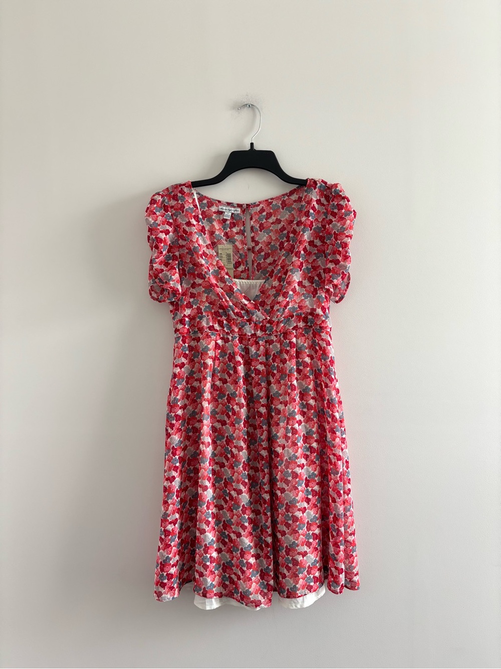 Y2K American Eagle Dress Red Floral Short Sleeve Babydoll 10 NWT Boho Coquette
